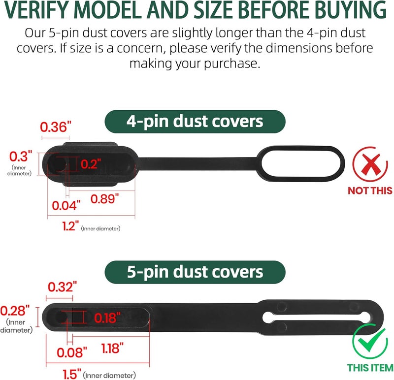 Calvana (4-Pack) Vehicle-Side 5-Pin Flat Trailer Wiring Harness Connector Dust Cover - Durable Rubber Protects Against Dirt, Water & Rust. Check Dimensions Before Buying - Image 3